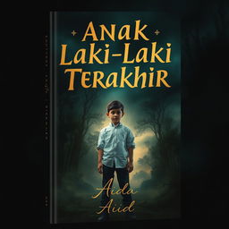 A captivating book cover design for a novel titled "Anak Laki-laki Terakhir" by Adid
