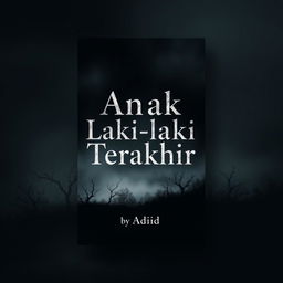 An intriguing dark design theme for a novel titled 'Anak Laki-laki Terakhir' by Adid