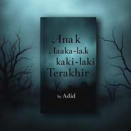 An intriguing dark design theme for a novel titled 'Anak Laki-laki Terakhir' by Adid