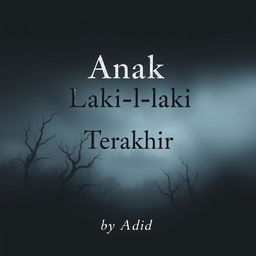 An intriguing dark design theme for a novel titled 'Anak Laki-laki Terakhir' by Adid
