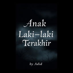 An intriguing dark design theme for a novel titled 'Anak Laki-laki Terakhir' by Adid