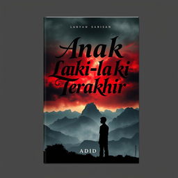 An artistic book cover design for the novel "Anak Laki-laki Terakhir" by Adid