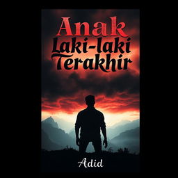 An artistic book cover design for the novel "Anak Laki-laki Terakhir" by Adid