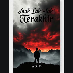 An artistic book cover design for the novel "Anak Laki-laki Terakhir" by Adid