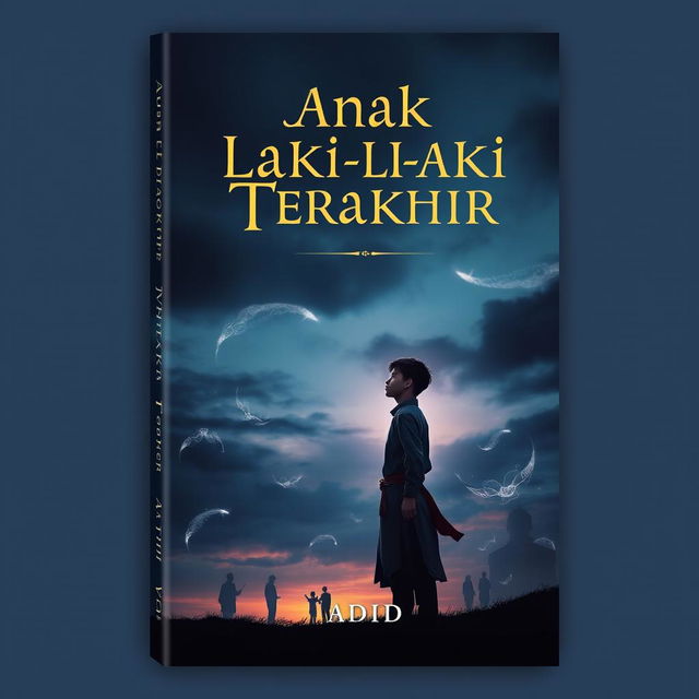 A captivating book cover design for the novel titled "Anak Laki-laki Terakhir" by Adid