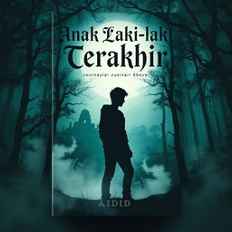 A captivating book cover design for the mysterious journey novel titled 'Anak Laki-laki Terakhir' by Adid