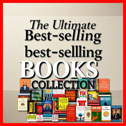 A visually striking book bundle cover featuring 1600 of the most famous best-selling books from various genres