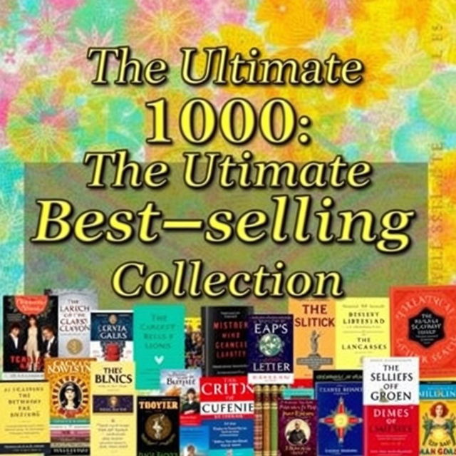 A visually striking book bundle cover featuring 1600 of the most famous best-selling books from various genres