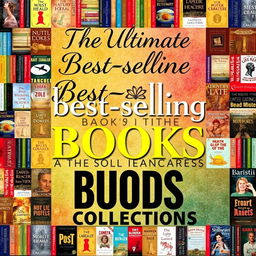 A visually striking book bundle cover featuring 1600 of the most famous best-selling books from various genres