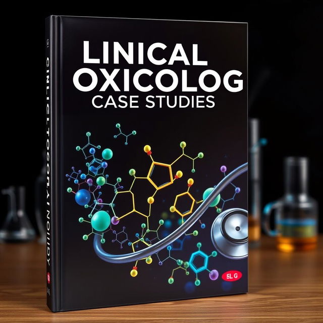 A striking book cover design for a text on clinical toxicology case studies featuring a bold, modern typography for the title, set against a dark, moody background