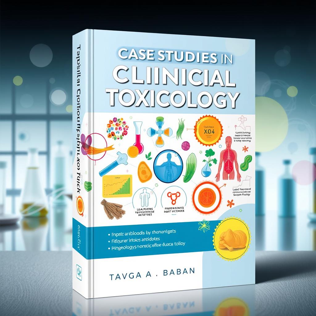 A visually engaging cover for the medical textbook 'Case Studies in Clinical Toxicology' by Tavga A