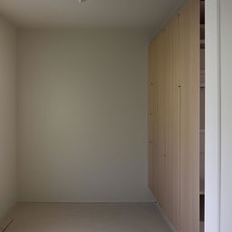 A room measuring 15 feet by 15 feet, featuring three built-in wall cupboards.