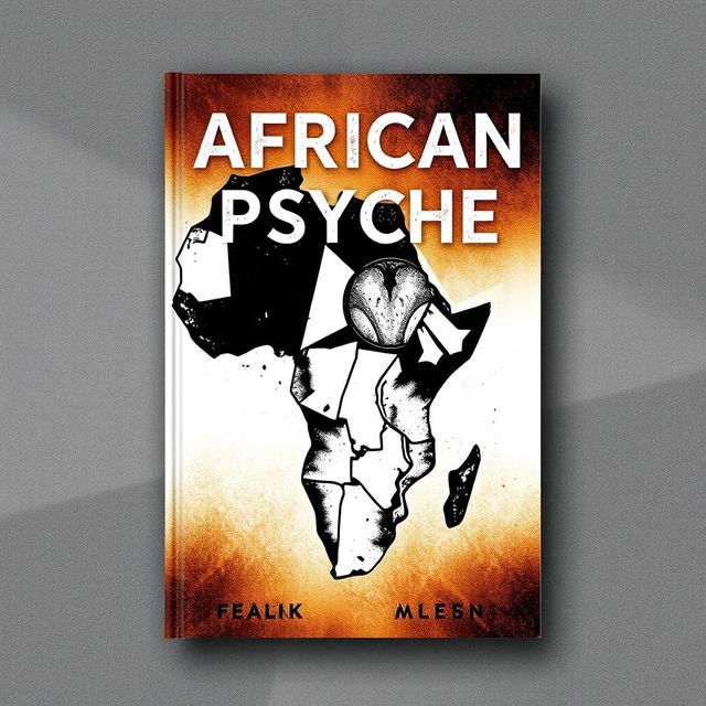 A visually striking cover design for a book titled 'African Psyche: Black vs White Fragmentation'