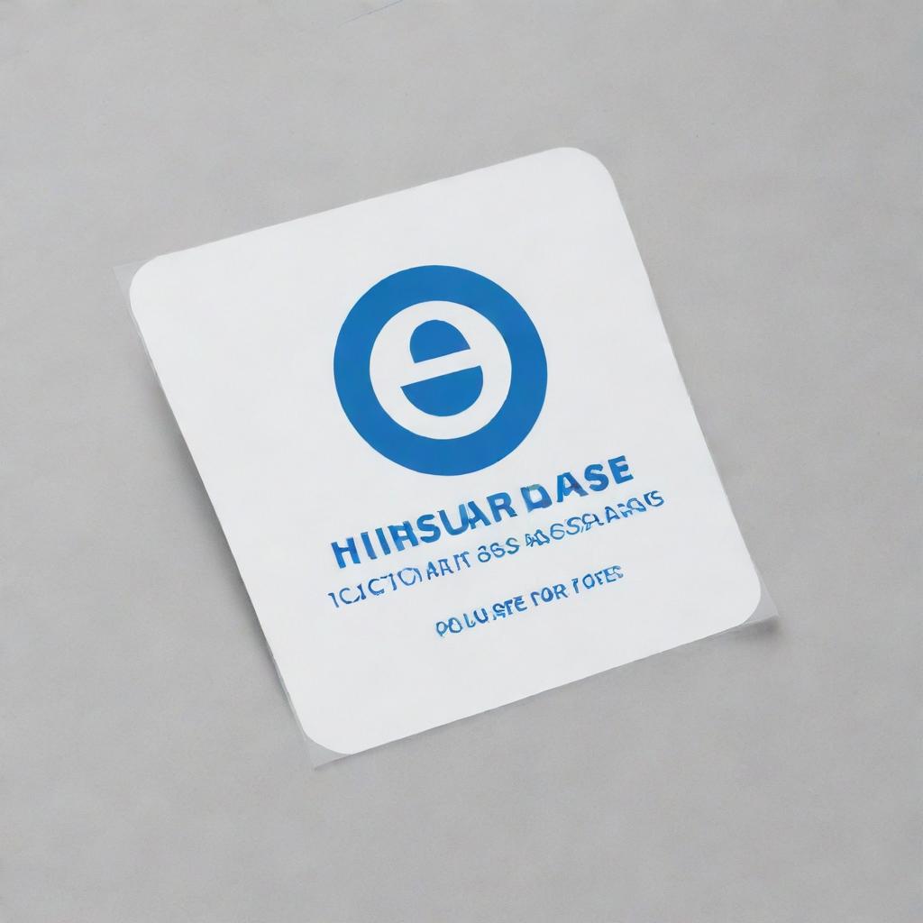 A square car pass for a homeowners association. The pass should be visible and legible, bearing the association's name and logo, with a professional and trustworthy look.