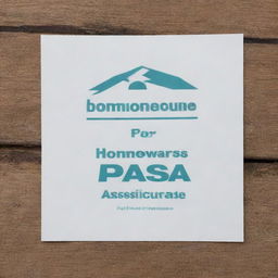 A square car pass for a homeowners association. The pass should be visible and legible, bearing the association's name and logo, with a professional and trustworthy look.