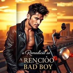 A captivating book cover for a romance novel titled 'A Rendição do Bad Boy'