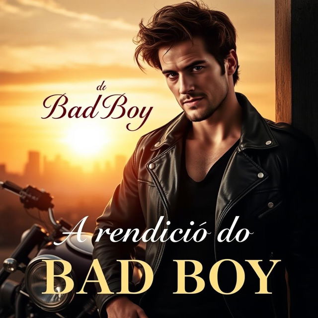 A captivating book cover for a romance novel titled 'A Rendição do Bad Boy'