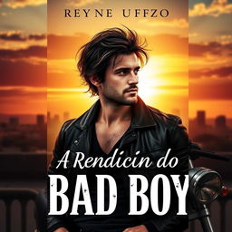 A captivating book cover for a romance novel titled 'A Rendição do Bad Boy'