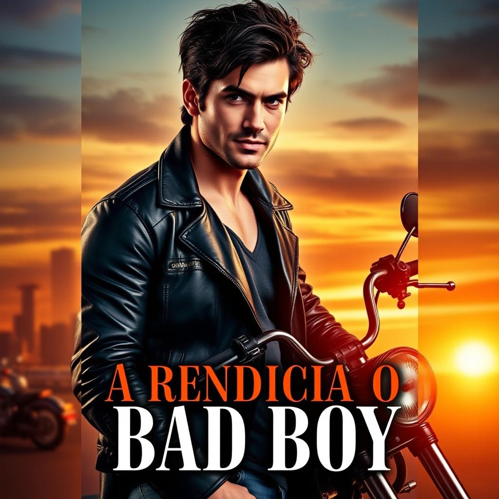 A captivating book cover for a romance novel titled 'A Rendição do Bad Boy'