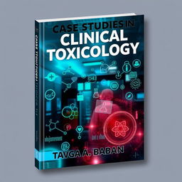 A detailed book cover design for 'Case Studies in Clinical Toxicology' by Tavga A