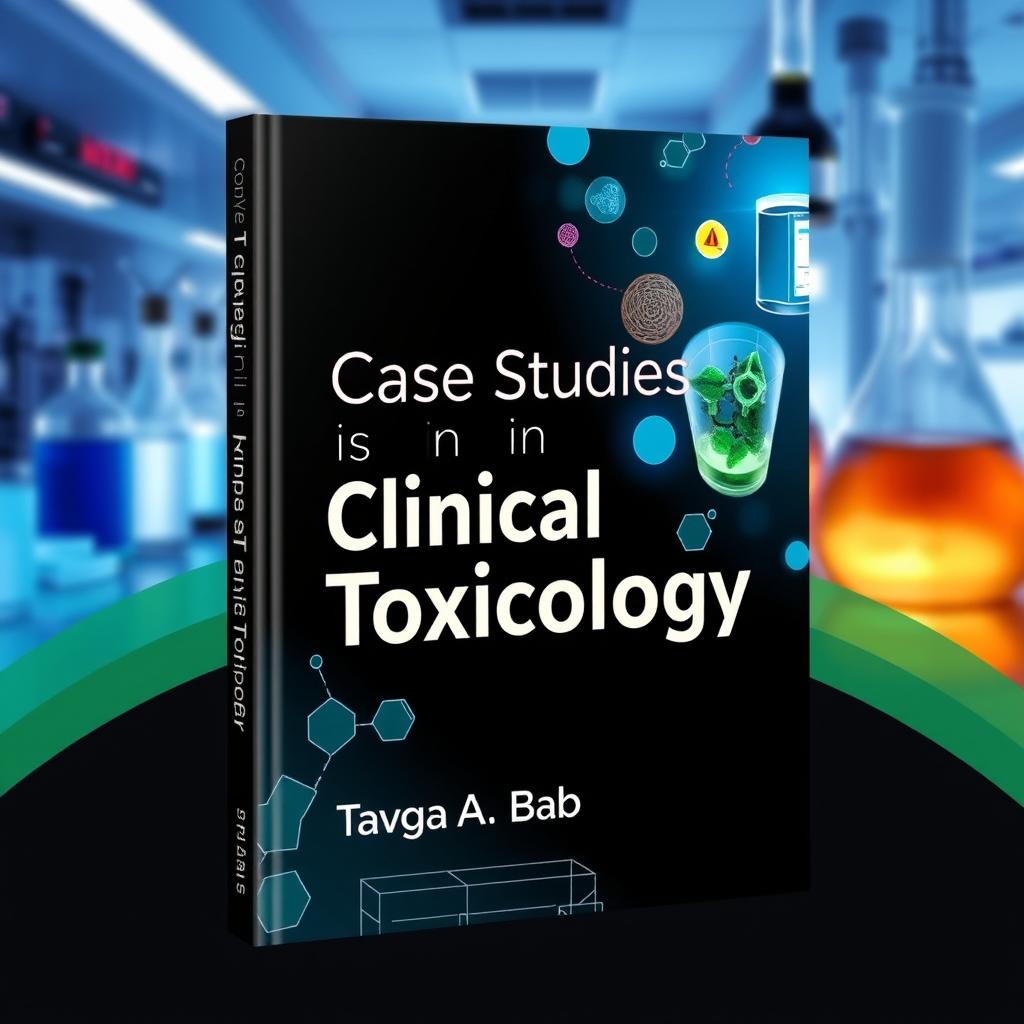 A comprehensive book cover design for 'Case Studies in Clinical Toxicology' by Tavga A