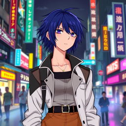 An artistic representation of a character inspired by the aesthetic of Persona 2