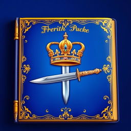 A beautifully illustrated book featuring a crown and knife on the cover, designed with intricate golden patterns and ornate details