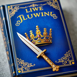 A beautifully illustrated book featuring a crown and knife on the cover, designed with intricate golden patterns and ornate details