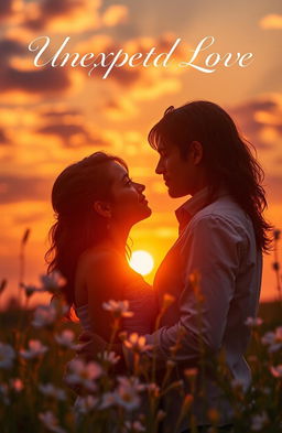 A captivating book cover that beautifully illustrates the theme of unexpected love