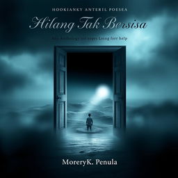 A book cover design for an anthology of poems titled "Hilang Tak Bersisa"