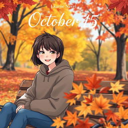 A delightful book cover design for a novel titled 'October 15'