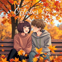 A delightful book cover design for a novel titled 'October 15'