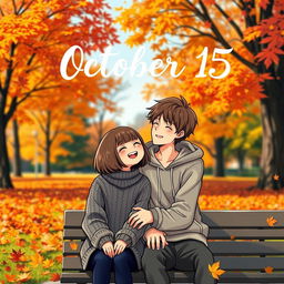 A delightful book cover design for a novel titled 'October 15'