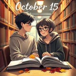 A captivating book cover design for a novel titled 'October 15'