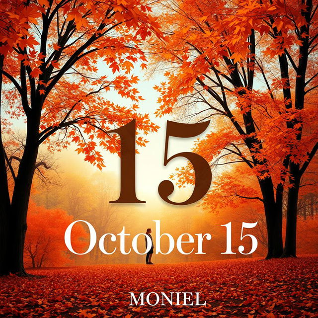 A captivating book cover design for a novel titled 'October 15'