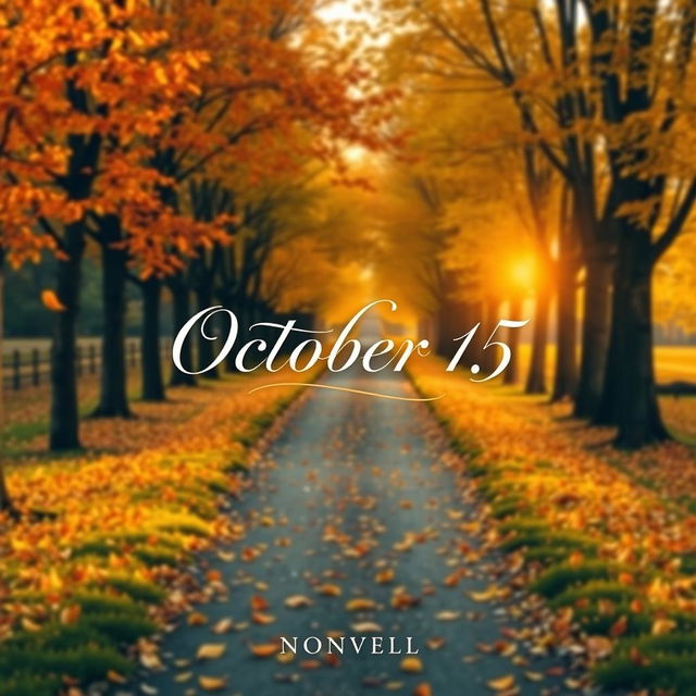 A beautifully designed book cover for a novel titled 'October 15'