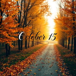 A beautifully designed book cover for a novel titled 'October 15'