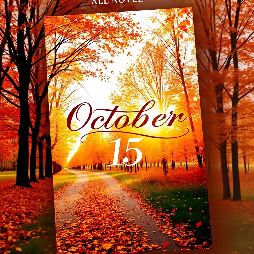 A beautifully designed book cover for a novel titled 'October 15'