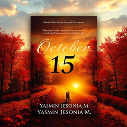 A captivating book cover design for the novel 'October 15' by Yasmin Jesonia M
