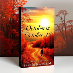 A captivating book cover design for the novel 'October 15' by Yasmin Jesonia M