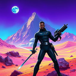 A captivating scene in the futuristic style of Jorge Jimenez, rendered in a vibrant digital painting style