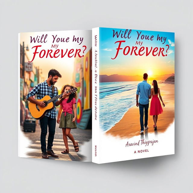 A book cover design for a novel titled 'Will You Be My Forever', written by Aravind Thiyagrajan