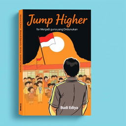 An illustrated book cover featuring a sketch of a man gazing at a school filled with joyful students in the bright morning atmosphere