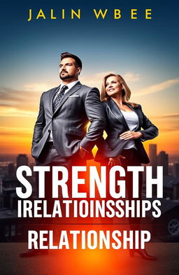 A motivational book cover featuring a powerful image of a strong, confident man standing tall beside a woman equally exuding strength and charisma