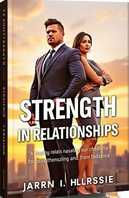 A motivational book cover featuring a powerful image of a strong, confident man standing tall beside a woman equally exuding strength and charisma