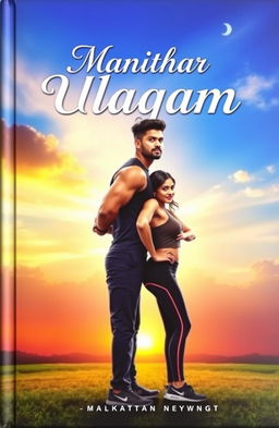 A motivational book titled 'Manithar Ulagam', featuring a strong man and a woman standing back to back, symbolizing strength and unity