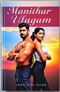 A motivational book titled 'Manithar Ulagam', featuring a strong man and a woman standing back to back, symbolizing strength and unity