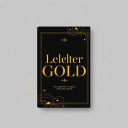An elegant book cover design featuring a black background with luxurious gold elements