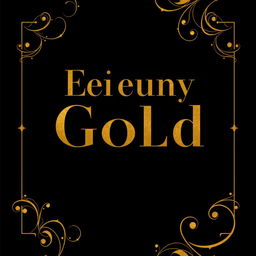 An elegant book cover design featuring a black background with luxurious gold elements