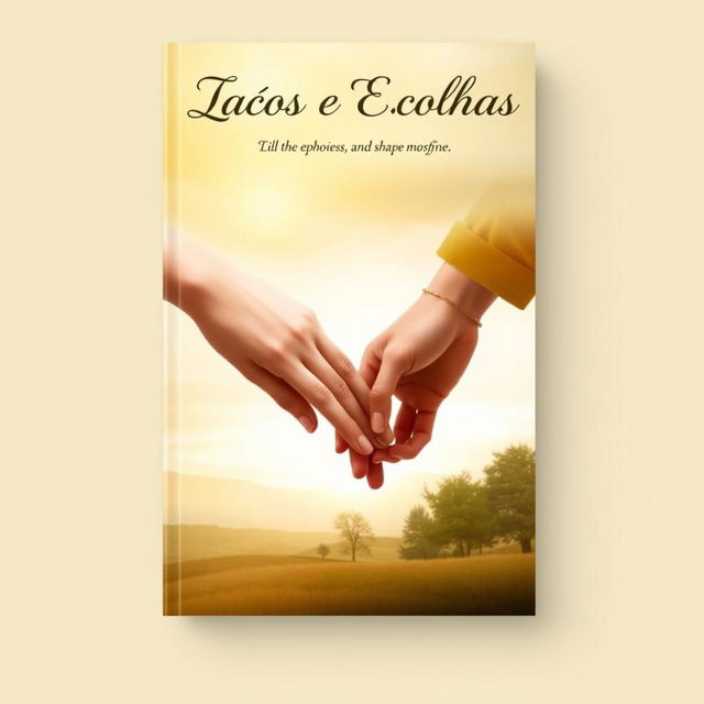 A book cover design for 'Ties and Choices' featuring a soft background with shades of gold and olive green, conveying a sense of balance and growth